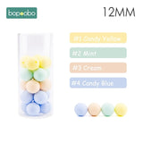 Bopoobo 12mm Silicone Beads 9mm 30pc Beads Food Grade Baby Teething Beads DIY Nursing Bracelet Silicone Tiny Rod Baby Teether