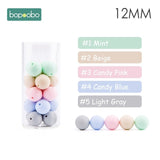 Bopoobo 12mm Silicone Beads 9mm 30pc Beads Food Grade Baby Teething Beads DIY Nursing Bracelet Silicone Tiny Rod Baby Teether