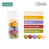 Bopoobo 12mm Silicone Beads 9mm 30pc Beads Food Grade Baby Teething Beads DIY Nursing Bracelet Silicone Tiny Rod Baby Teether