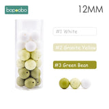 Bopoobo 12mm Silicone Beads 9mm 30pc Beads Food Grade Baby Teething Beads DIY Nursing Bracelet Silicone Tiny Rod Baby Teether