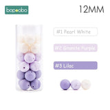 Bopoobo 12mm Silicone Beads 9mm 30pc Beads Food Grade Baby Teething Beads DIY Nursing Bracelet Silicone Tiny Rod Baby Teether