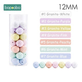 Bopoobo 12mm Silicone Beads 9mm 30pc Beads Food Grade Baby Teething Beads DIY Nursing Bracelet Silicone Tiny Rod Baby Teether
