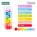 Bopoobo 12mm Silicone Beads 9mm 30pc Beads Food Grade Baby Teething Beads DIY Nursing Bracelet Silicone Tiny Rod Baby Teether