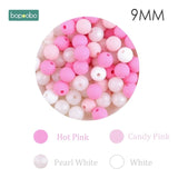 Bopoobo 12mm Silicone Beads 9mm 30pc Beads Food Grade Baby Teething Beads DIY Nursing Bracelet Silicone Tiny Rod Baby Teether