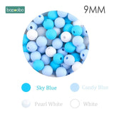 Bopoobo 12mm Silicone Beads 9mm 30pc Beads Food Grade Baby Teething Beads DIY Nursing Bracelet Silicone Tiny Rod Baby Teether