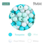 Bopoobo 12mm Silicone Beads 9mm 30pc Beads Food Grade Baby Teething Beads DIY Nursing Bracelet Silicone Tiny Rod Baby Teether