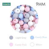 Bopoobo 12mm Silicone Beads 9mm 30pc Beads Food Grade Baby Teething Beads DIY Nursing Bracelet Silicone Tiny Rod Baby Teether