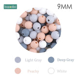 Bopoobo 12mm Silicone Beads 9mm 30pc Beads Food Grade Baby Teething Beads DIY Nursing Bracelet Silicone Tiny Rod Baby Teether