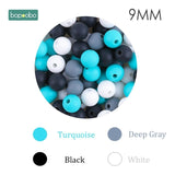 Bopoobo 12mm Silicone Beads 9mm 30pc Beads Food Grade Baby Teething Beads DIY Nursing Bracelet Silicone Tiny Rod Baby Teether