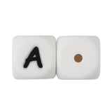 Joepada 12mm 10pcs Silicone Beads Letter Baby Teether Beads In sert Name on Pacifier Chain Clips Chewing Alphabet Beads Baby Toy