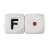 Joepada 12mm 10pcs Silicone Beads Letter Baby Teether Beads In sert Name on Pacifier Chain Clips Chewing Alphabet Beads Baby Toy