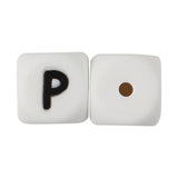Joepada 12mm 10pcs Silicone Beads Letter Baby Teether Beads In sert Name on Pacifier Chain Clips Chewing Alphabet Beads Baby Toy