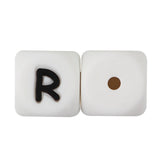 Joepada 12mm 10pcs Silicone Beads Letter Baby Teether Beads In sert Name on Pacifier Chain Clips Chewing Alphabet Beads Baby Toy