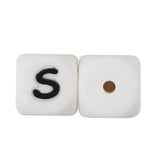 Joepada 12mm 10pcs Silicone Beads Letter Baby Teether Beads In sert Name on Pacifier Chain Clips Chewing Alphabet Beads Baby Toy