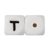 Joepada 12mm 10pcs Silicone Beads Letter Baby Teether Beads In sert Name on Pacifier Chain Clips Chewing Alphabet Beads Baby Toy