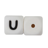 Joepada 12mm 10pcs Silicone Beads Letter Baby Teether Beads In sert Name on Pacifier Chain Clips Chewing Alphabet Beads Baby Toy