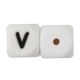 Joepada 12mm 10pcs Silicone Beads Letter Baby Teether Beads In sert Name on Pacifier Chain Clips Chewing Alphabet Beads Baby Toy