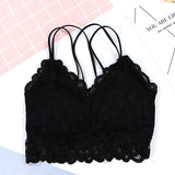 CHRLEISURE Push Up Bra New Seamless Sexy Lace Wrapped Chest No Steel Ring Cross Back  Bralette