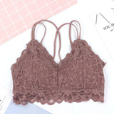 CHRLEISURE Push Up Bra New Seamless Sexy Lace Wrapped Chest No Steel Ring Cross Back  Bralette