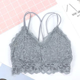 CHRLEISURE Push Up Bra New Seamless Sexy Lace Wrapped Chest No Steel Ring Cross Back  Bralette
