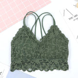 CHRLEISURE Push Up Bra New Seamless Sexy Lace Wrapped Chest No Steel Ring Cross Back  Bralette