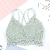 CHRLEISURE Push Up Bra New Seamless Sexy Lace Wrapped Chest No Steel Ring Cross Back  Bralette