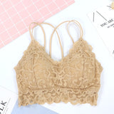 CHRLEISURE Push Up Bra New Seamless Sexy Lace Wrapped Chest No Steel Ring Cross Back  Bralette