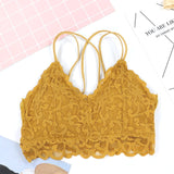 CHRLEISURE Push Up Bra New Seamless Sexy Lace Wrapped Chest No Steel Ring Cross Back  Bralette