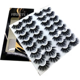 HBZGTLAD 16 Pairs 3D Mink Hair False Eyelashes Natural/Thick Long Eye Lashes Wispy Makeup Beauty Extension Tools