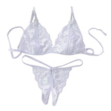 Women Lingerie Underwear Set Sexy Lace Transparent Bra G-String  H9
