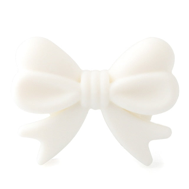 Keep&grow 10Pcs Bowknot Silicon Beads BPA Free Bow Tie Baby Teething Bead For DIY Jewelry Making Chewable Baby Teething Gift