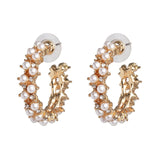 JUJIA za Fashion Boho Crystal Earrings For Women New Rhinestone Statement Pearl Drop Earrings Bijoux Wholesale