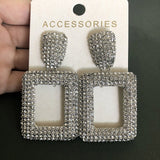 JUJIA za Fashion Boho Crystal Earrings For Women New Rhinestone Statement Pearl Drop Earrings Bijoux Wholesale