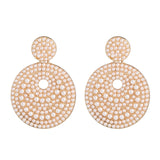 JUJIA za Fashion Boho Crystal Earrings For Women New Rhinestone Statement Pearl Drop Earrings Bijoux Wholesale