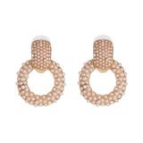 JUJIA za Fashion Boho Crystal Earrings For Women New Rhinestone Statement Pearl Drop Earrings Bijoux Wholesale