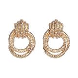 JUJIA za Fashion Boho Crystal Earrings For Women New Rhinestone Statement Pearl Drop Earrings Bijoux Wholesale