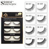 SHIDISHANGPIN 3 pairs mink eyelashes natural false lashes wispy 3d mink lashes makeup false eyelashes eyelash extension lashes