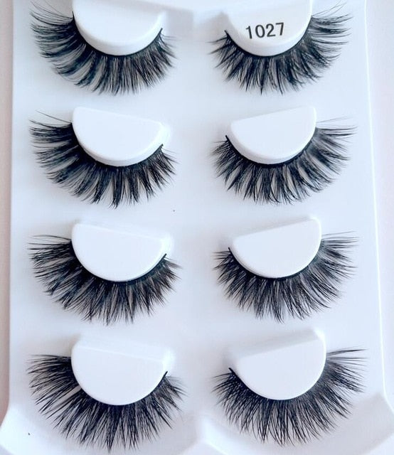 HBZGTLAD 2/4 pairs natural false eyelashes fake lashes long makeup 3d mink lashes eyelash extension mink eyelashes for beauty