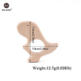 Let's Make 1PC Baby Teether Animal Wood Rings Unicorn Camera Hedgehog Food Grade Wooden Teether Nursing Pendant Teething Toys