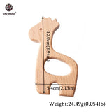 Let's Make 1PC Baby Teether Animal Wood Rings Unicorn Camera Hedgehog Food Grade Wooden Teether Nursing Pendant Teething Toys