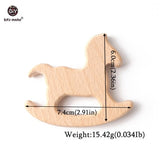 Let's Make 1PC Baby Teether Animal Wood Rings Unicorn Camera Hedgehog Food Grade Wooden Teether Nursing Pendant Teething Toys
