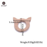 Let's Make 1PC Baby Teether Animal Wood Rings Unicorn Camera Hedgehog Food Grade Wooden Teether Nursing Pendant Teething Toys