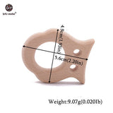Let's Make 1PC Baby Teether Animal Wood Rings Unicorn Camera Hedgehog Food Grade Wooden Teether Nursing Pendant Teething Toys
