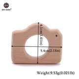 Let's Make 1PC Baby Teether Animal Wood Rings Unicorn Camera Hedgehog Food Grade Wooden Teether Nursing Pendant Teething Toys
