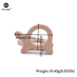 Let's Make 1PC Baby Teether Animal Wood Rings Unicorn Camera Hedgehog Food Grade Wooden Teether Nursing Pendant Teething Toys