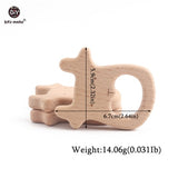 Let's Make 1PC Baby Teether Animal Wood Rings Unicorn Camera Hedgehog Food Grade Wooden Teether Nursing Pendant Teething Toys