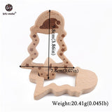 Let's Make 1PC Baby Teether Animal Wood Rings Unicorn Camera Hedgehog Food Grade Wooden Teether Nursing Pendant Teething Toys
