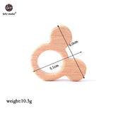 Let's Make 1PC Baby Teether Animal Wood Rings Unicorn Camera Hedgehog Food Grade Wooden Teether Nursing Pendant Teething Toys
