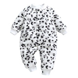 Autumn & Winter Newborn Baby Clothes Dinosaur Print Baby Boy Romper Warm Infant Baby Boy Girl Soft Fleece Jumpsuit Pajamas