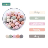 Bopoobo 20mm 10pcs Wooden Crochet Beads Chewable Beads DIY Wooden Teething Knitting Beads Jewelry Crib Sensory Toy Baby Teether